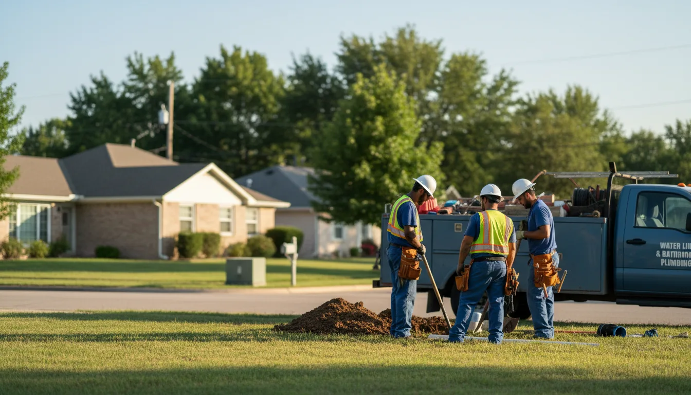 Residential water line and bathroom plumbing service in Gardner, KS